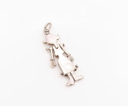 925 Sterling Silver Vintage Pendant Olive Oyl Figurine Charm MOVES  PT25470