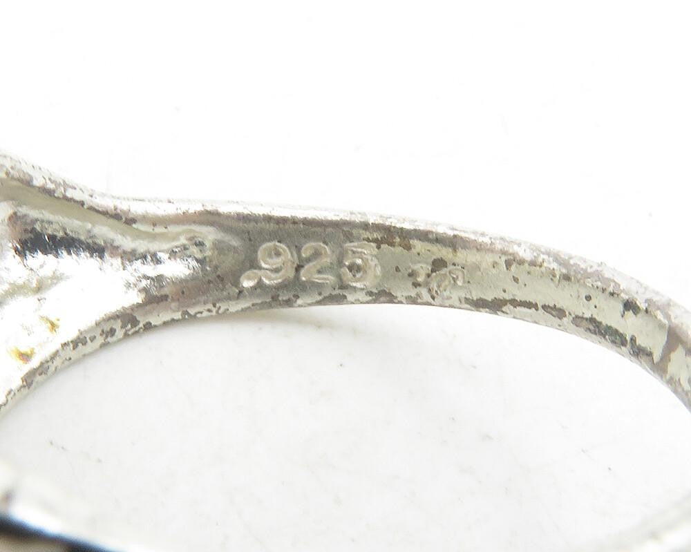925 Sterling Silver  Vintage Shiny Dolphin Motif Band Ring Sz 6.5  RG11949