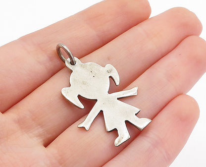MEXICO 925 Sterling Silver  Vintage Little Girl Silhouette Pendant  PT3812