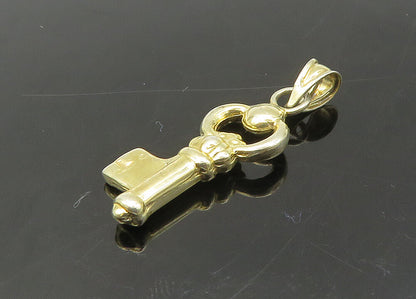 925 Sterling Silver  Vintage Shiny Petite Gold Plated Key Pendant  PT17816