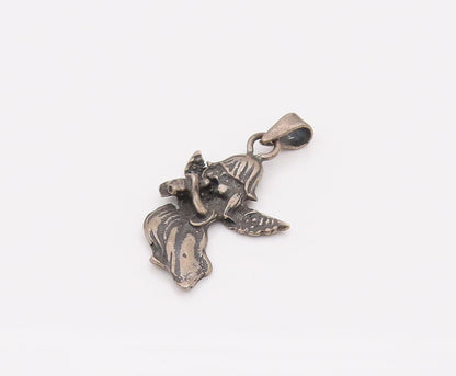 925 Sterling Silver  Vintage Mini Angle of Music Charm Pendant  PT22137