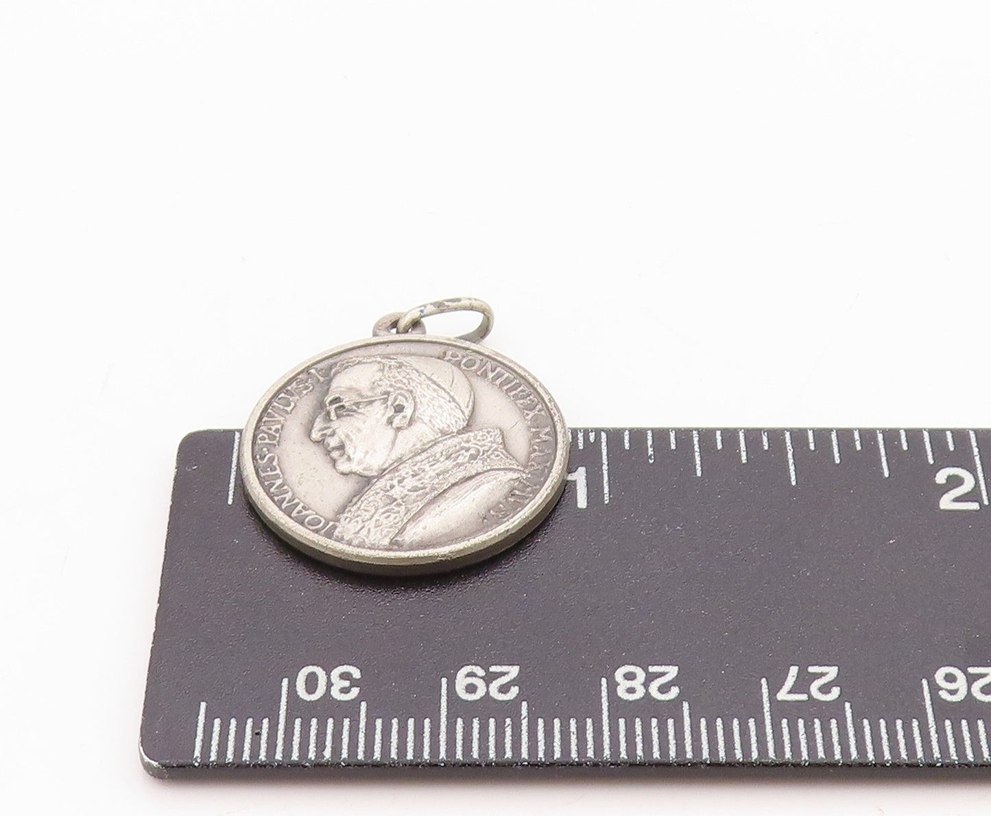 925 Sterling Silver Vintage Pendant Antique Pope John Paul II Coin  PT24724