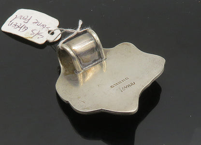 DESIGNER 925 Silver  Vintage Cabochon Agate Modernist Slide Pendant  PT16497
