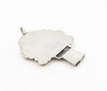 REED & BARTON 925 Silver Vintage Clover Good Luck Whistle Pendant PT6778