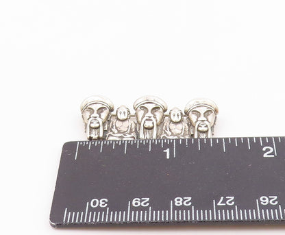STAMAS 925 Sterling Silver  Vintage Shiny Sitting Buddha Brooch Pin  BP8165