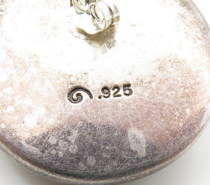 925 Sterling Silver  Vintage Woven Design Dome Button Drop Earrings  EG7866