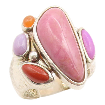 925 Sterling Silver Vintage Ring WHITNEY KELLY Gemstone Band  Sz 7  RG36059