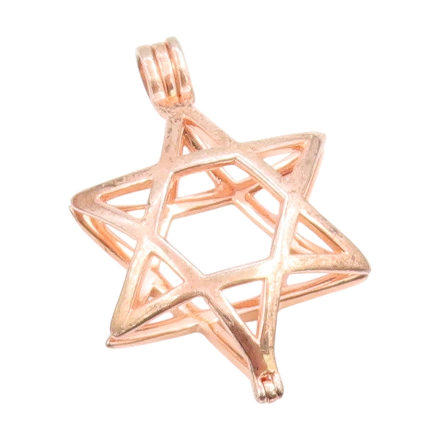 925 Sterling Silver Vintage Pendant Gold Plated Star Of David OPENS  PT25404