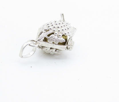 925 Sterling Silver  Vintage Grape Vine Caged Sphere Pendant (OPENS)  PT5963