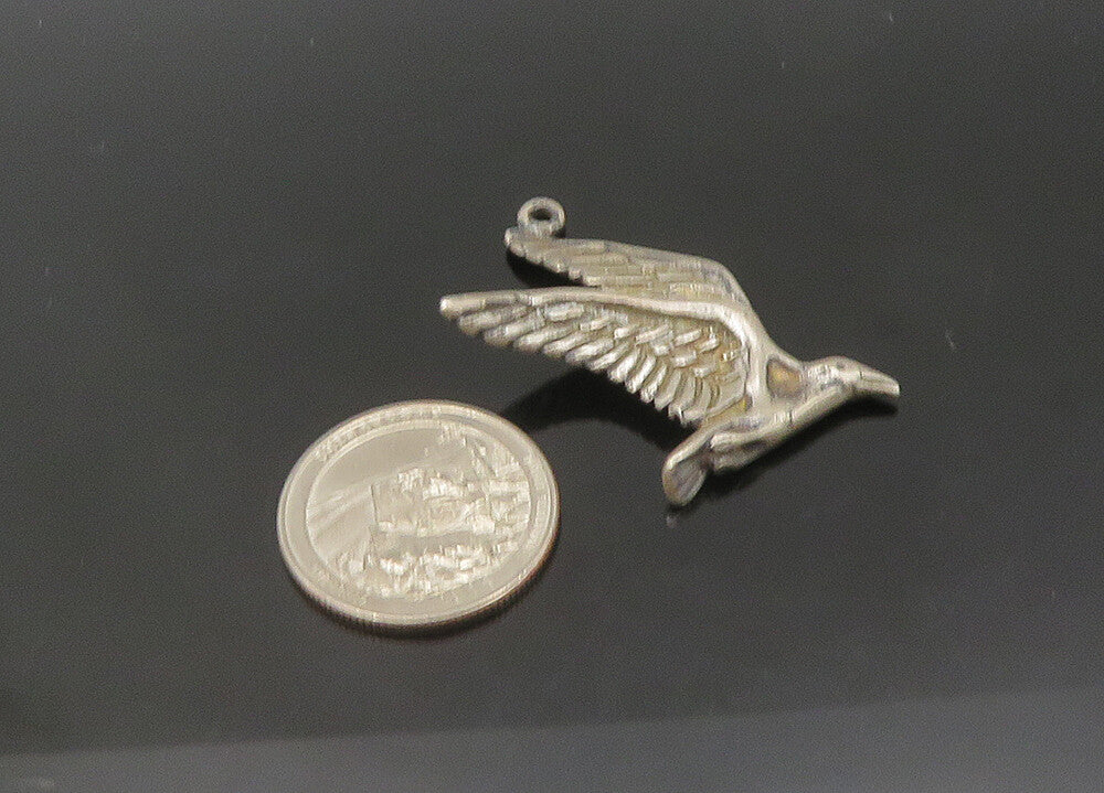 DESIGNER 925 Sterling Silver  Vintage Dark Tone Flying Bird Pendant  PT17119