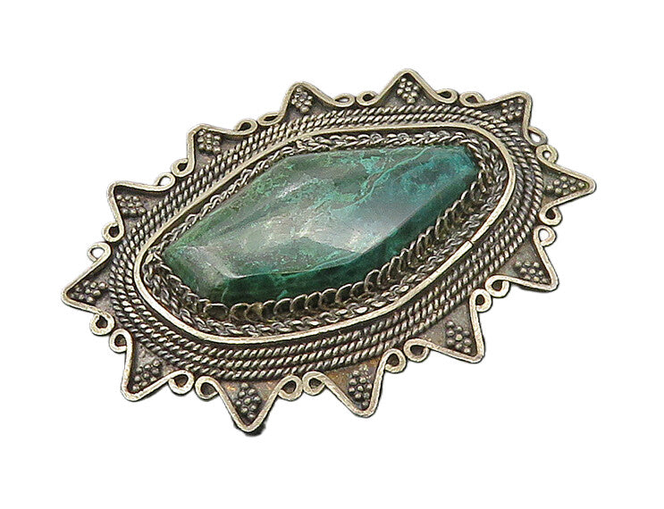 ISRAEL 925 Sterling Silver  Vintage Eilat Stone Twist Brooch Pin  BP6987