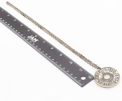 925 Sterling Silver Vintage Necklace ENGLAND Dark Tone Design Carved  NE4441