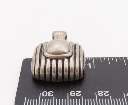 925 Sterling Silver Vintage Pendant ESPO SIG Solid Square Grooved Design PT23539