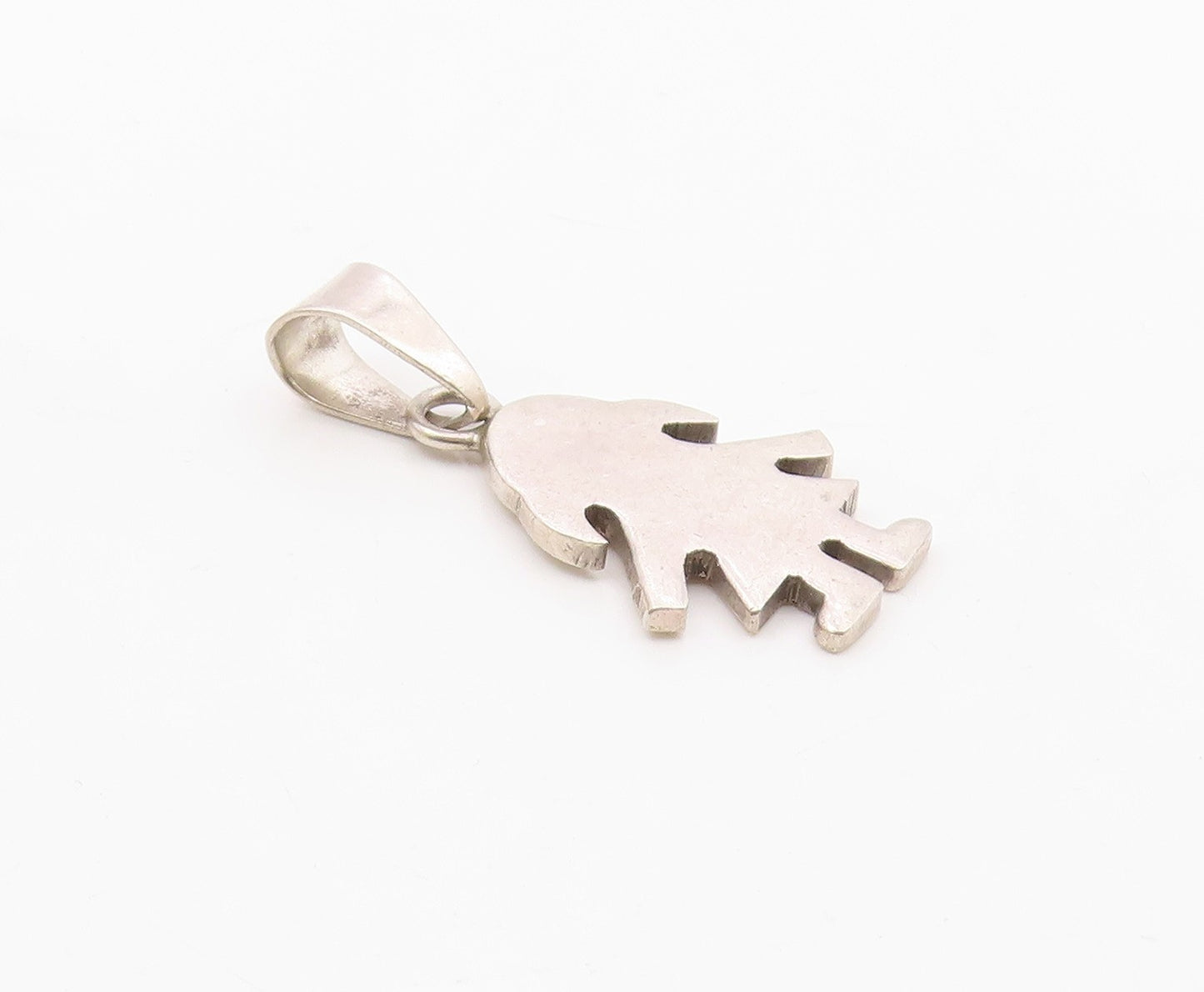 MEXICO 925 Sterling Silver  Vintage Little Girl Silhouette Pendant  PT17645