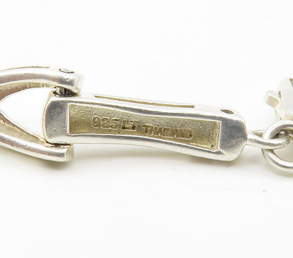 925 Sterling Silver  Vintage Shiny Frosted Bar Hinge Chain Bracelet  BT5783