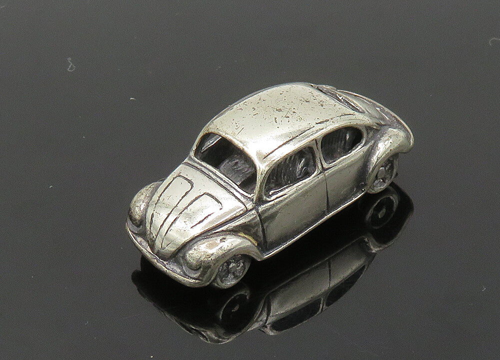 925 Sterling Silver  Vintage Dark Tone Shiny Buggy Toy Car Trinket  TR2802