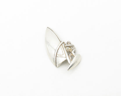 925 Sterling Silver  Vintage Shiny Wind Surfer Sports Motif Trinket  TR2324