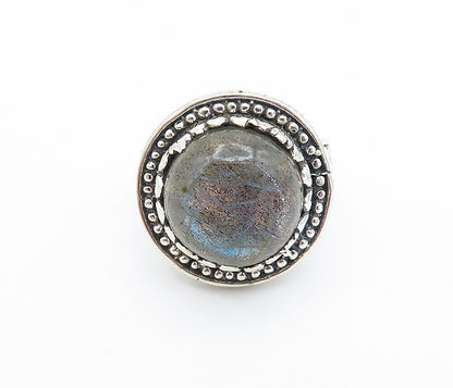 925 Sterling Silver  Vintage Cabochon Labradorite Cocktail Ring Sz 8.5  RG6833