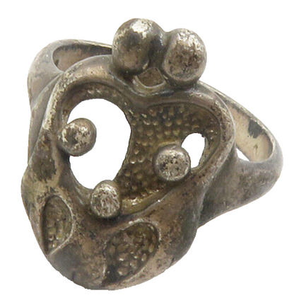 CAROLYN POLLACK 925 Silver  Vintage Dark Tone Modernist Band Ring Sz 7 RG12433