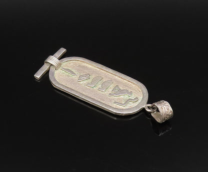 MIDDLE EAST 925 Silver  Vintage Carved Bird & Symbols Medal Pendant  PT21724