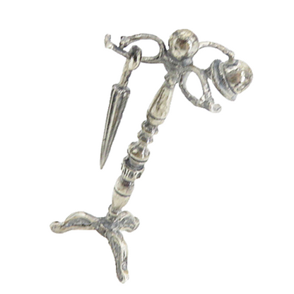 925 Sterling Silver  Vintage Antique Coat Rack With Umbrella & Hat  TR1403