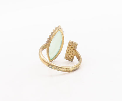 925 Sterling Silver Vintage Ring Gold Plated Designer Gemstone CZ Sz 7.5 RG29623