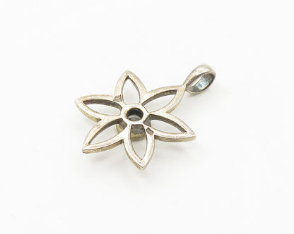 SILPADA 925 Sterling Silver Vintage Cubic Zirconia Open Flower Pendant PT14600