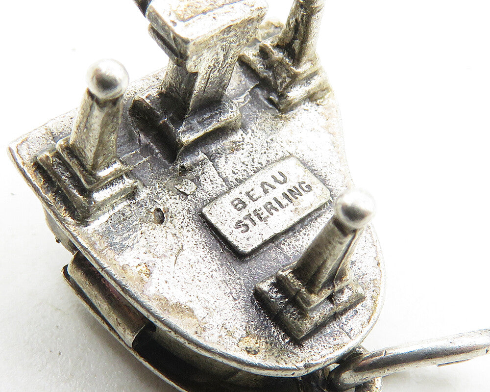 BEAU 925 Sterling Silver  Vintage Dark Tone Grand Piano Pendant (OPENS) PT6963