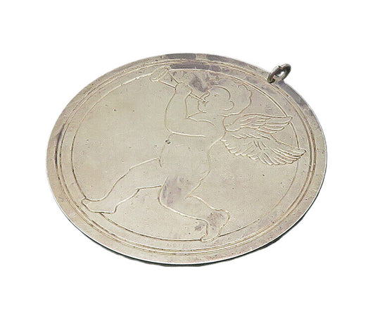 S. KIRK & SON 925 Silver  Vintage Antique Baby Angel & Trumpet Pendant PT16772