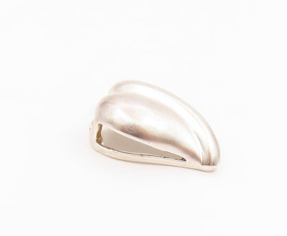 925 Sterling Silver Vintage Pendant Modernist Puffed Love Heart Charm  PT26439
