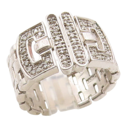925 Sterling Silver Vintage Ring Real Diamonds Classic Belt Band  Sz 9  RG36396