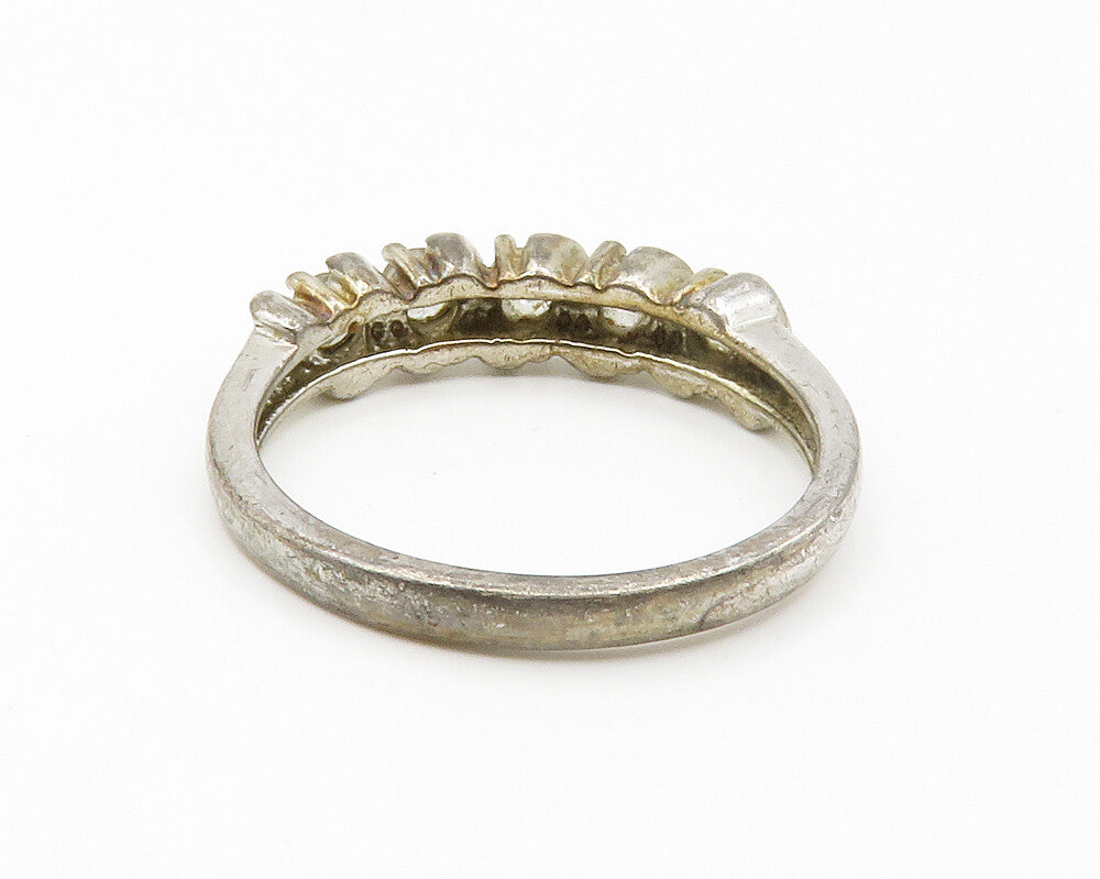 ROSS SIMON 925 Sterling Silver  Vintage Topaz 5 Stone Band Ring Sz 8  RG14757