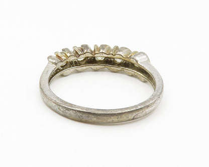 ROSS SIMON 925 Sterling Silver  Vintage Topaz 5 Stone Band Ring Sz 8  RG14757