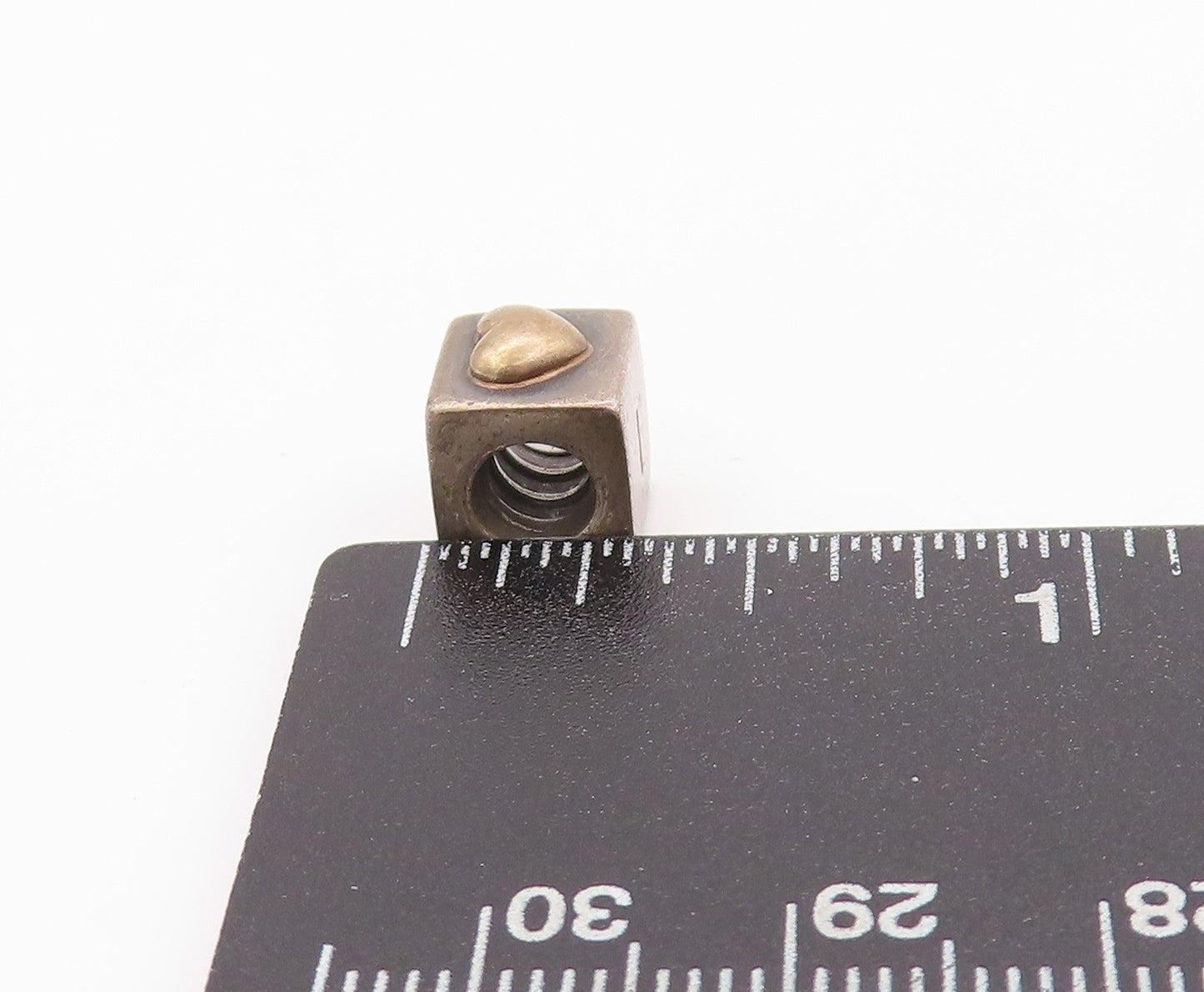 925 Sterling Silver Vintage Pendant PANDORA I Love You Etched Cube  PT24042
