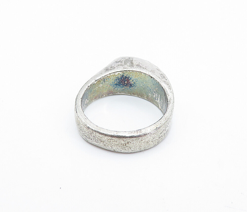 925 Sterling Silver  Vintage Shiny Concave Detail Round Band Ring Sz 6  RG6693