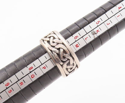 925 Sterling Silver Vintage Ring Solid Brutalist Knot Carved  Sz 7  RG28499