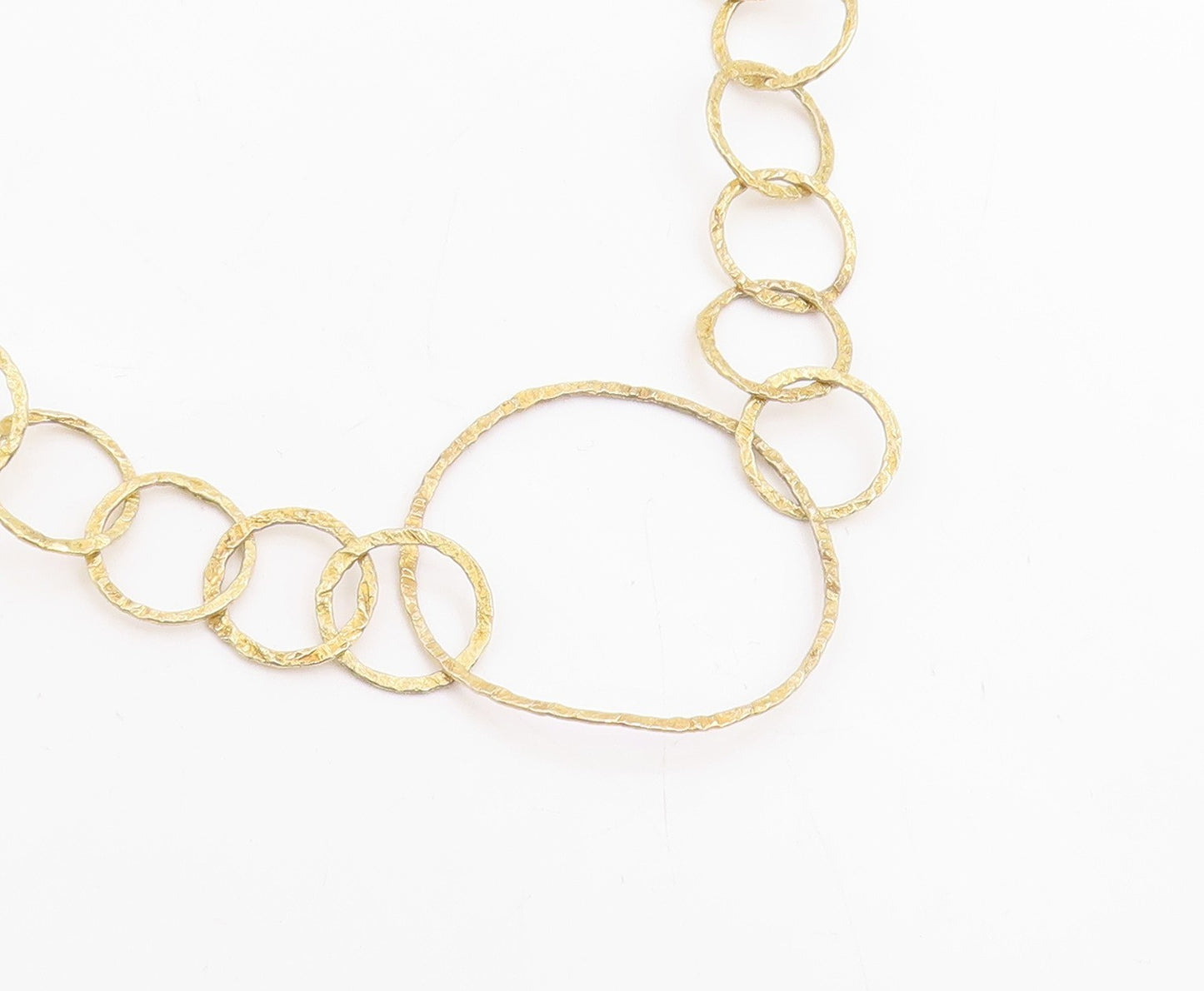 925 Sterling Silver Vintage Necklace Gold Plated Interlocking Circles  NE4765
