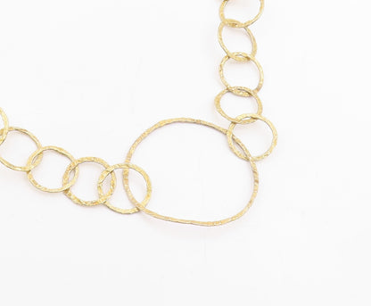 925 Sterling Silver Vintage Necklace Gold Plated Interlocking Circles  NE4765