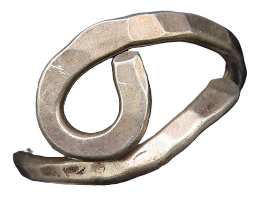 925 Silver  Vintage Hammered Spiral Swirl Adjustable Wrap Ring Sz 8  RG25977