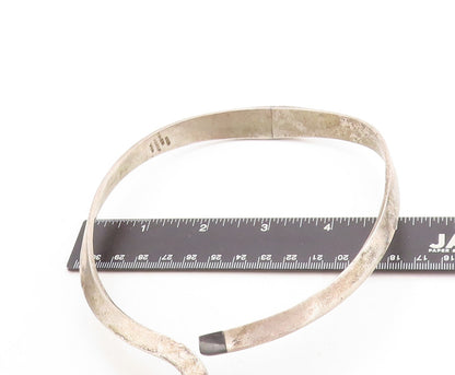 MEXICO 925 Sterling Silver  Vintage Modernist Hinge Solid Collar Necklace NE2291