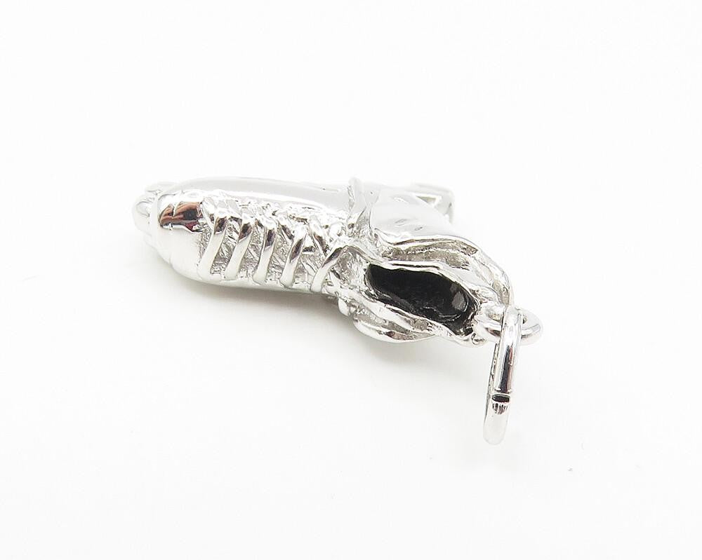 925 Sterling Silver  Vintage Shiny Rollerblade Skates Sports Pendant  PT9026