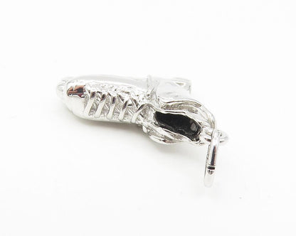 925 Sterling Silver  Vintage Shiny Rollerblade Skates Sports Pendant  PT9026