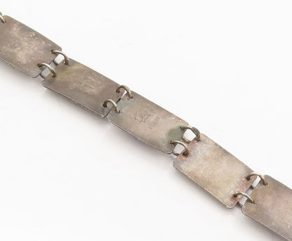 JRC 925 Silver  Vintage Modernist Welded Plates & Lapis Bracelet  BT10097