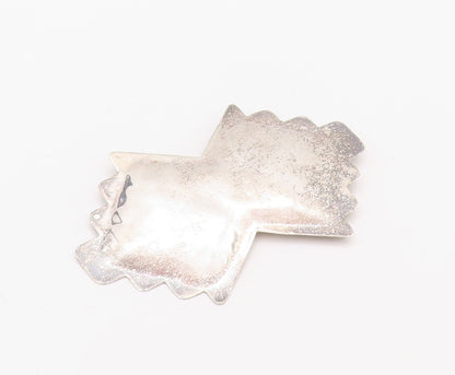 925 Sterling Silver Vintage Brooch Pin Designer Solid Cutout Bow Shape BP11195