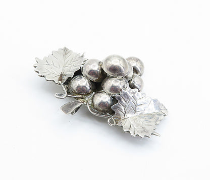 LOS BALLESTEROS 925 Sterling Silver  Vintage Grape Bunch Brooch Pin  BP2841