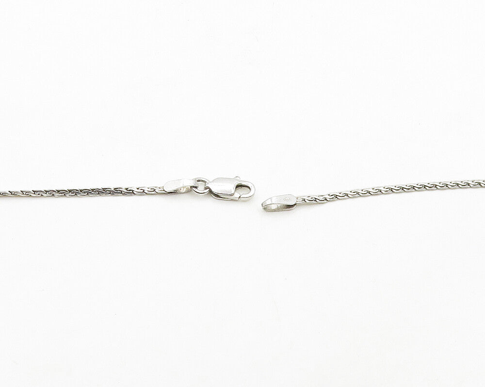 925 Silver & 14K GOLD  Vintage Genuine Diamonds 2 Tone Chain Necklace  NE3281