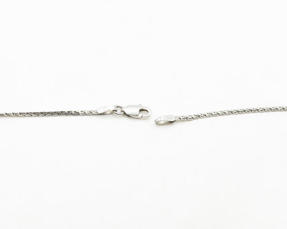 925 Silver & 14K GOLD  Vintage Genuine Diamonds 2 Tone Chain Necklace  NE3281