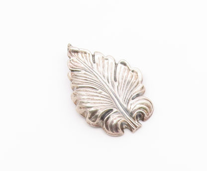 DANECRAFT 925 Sterling Silver  Vintage Shiny Floral Leaf Brooch Pin  BP8817