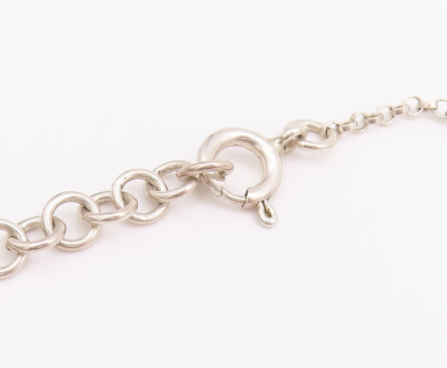 925 Sterling Silver Vintage Necklace Brutalist Animal Tooth Design   NE4585