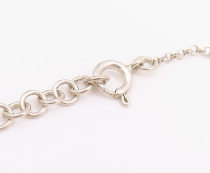 925 Sterling Silver Vintage Necklace Brutalist Animal Tooth Design   NE4585